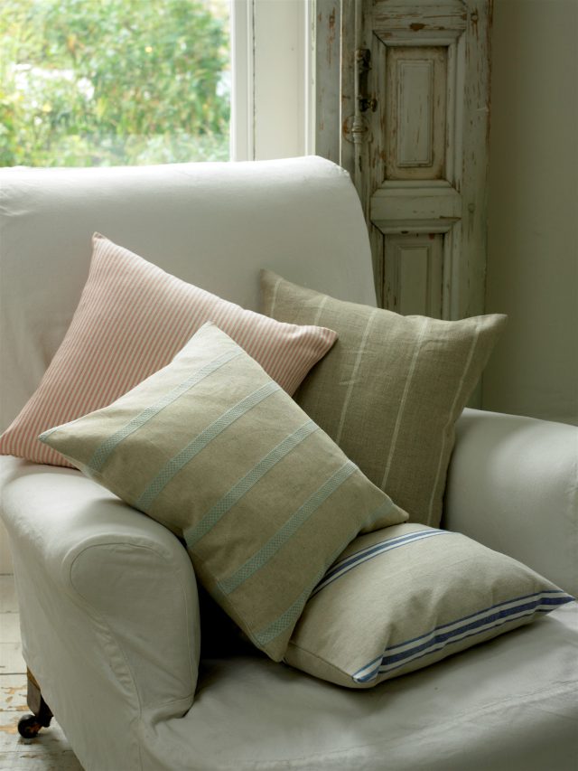 Cushions on arm chair