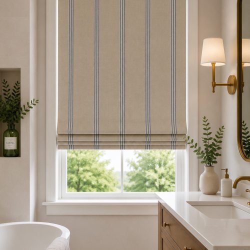 Grain Stripe Nordic Indigo Roman Blind