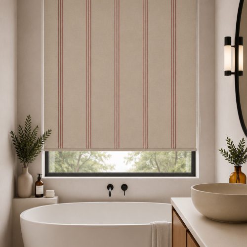 Grain Stripe Nordic Peony Roller Blind