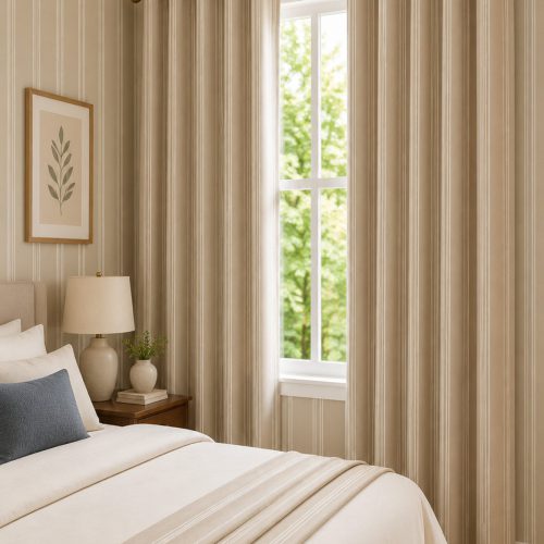 Harvest Stripe 6 Flax Curtain