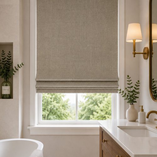 Highland Plain Flax Roman Blind