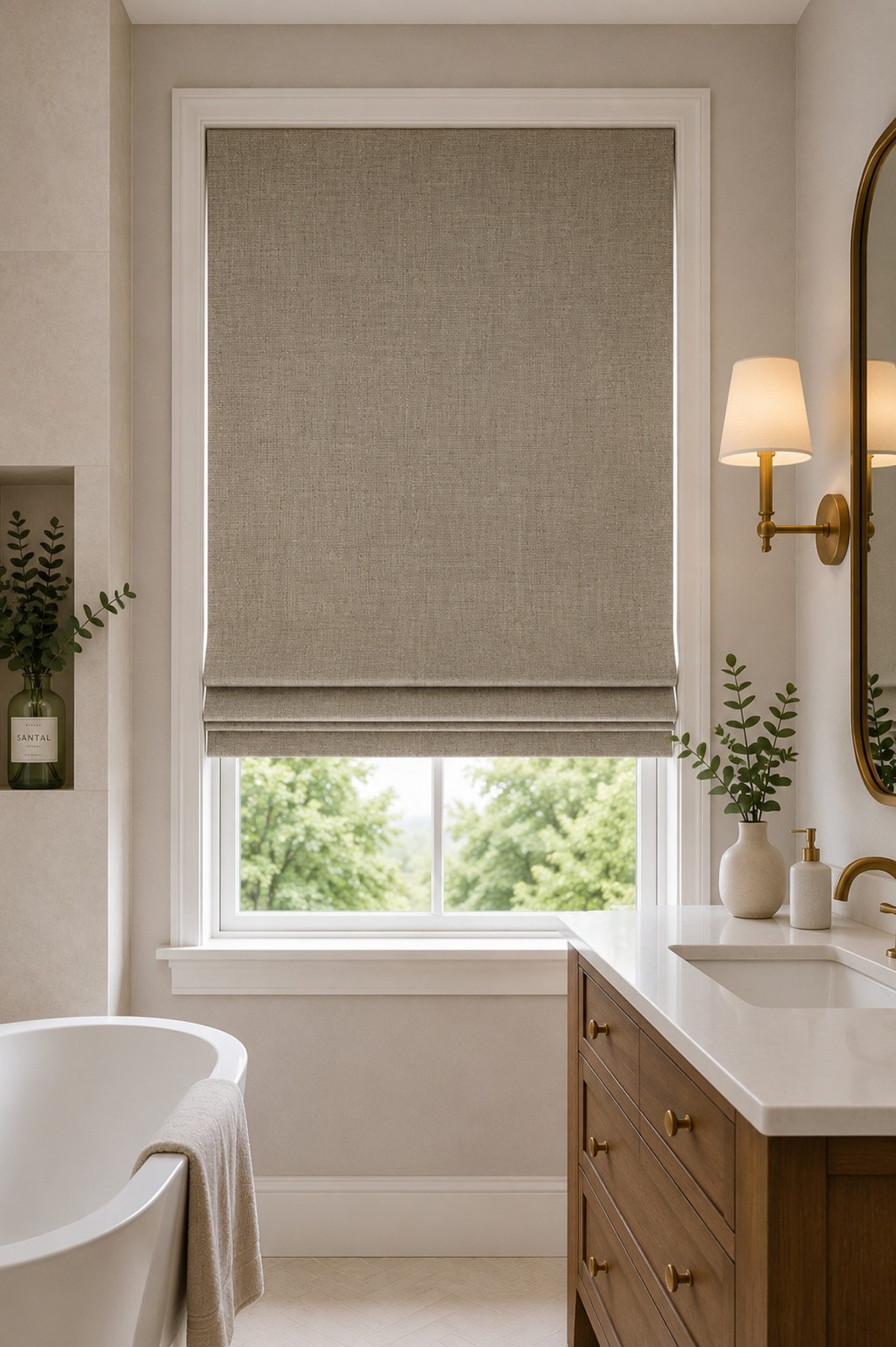 Highland Plain Flax Roman Blind