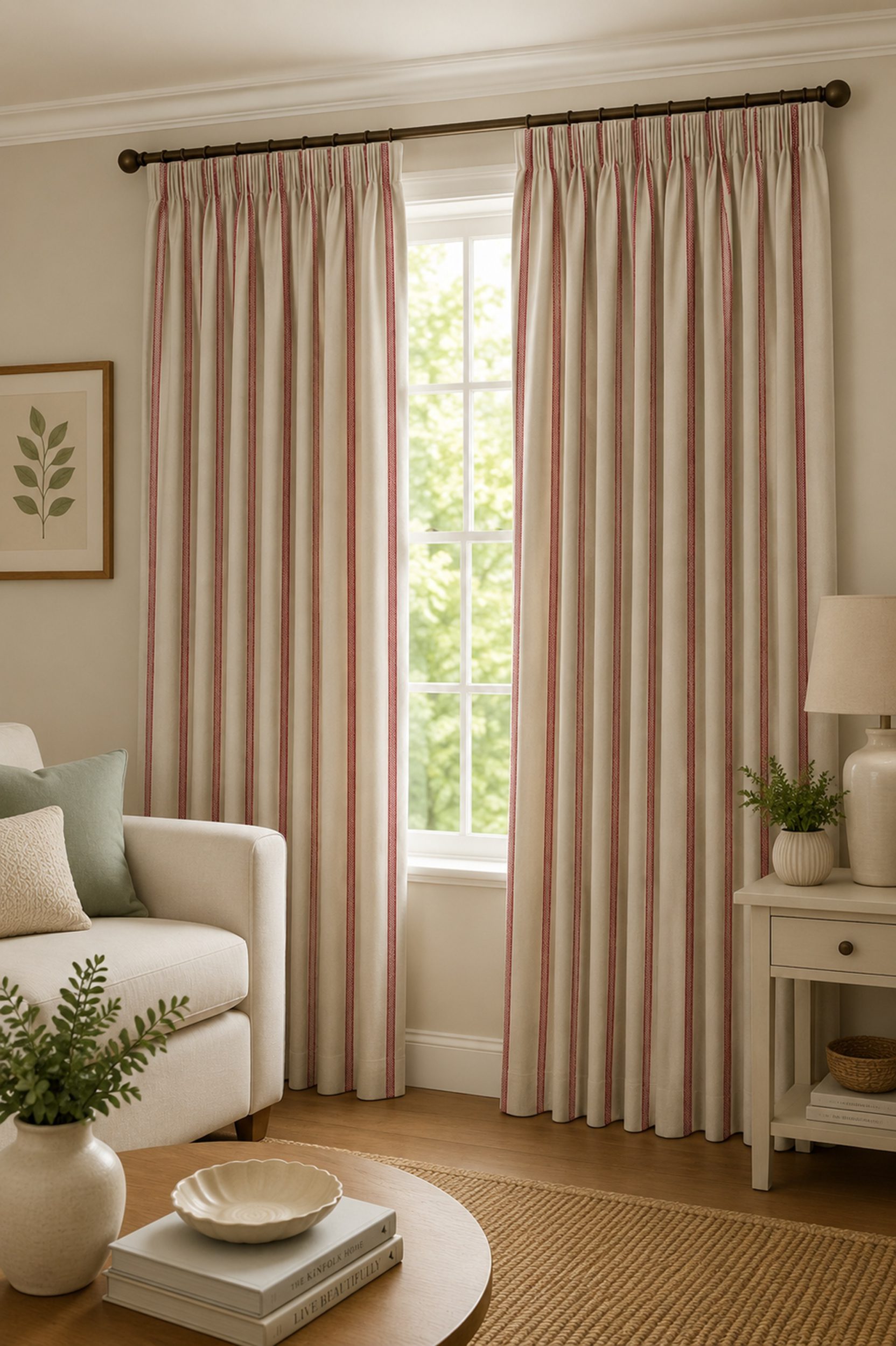 Hopsack Stripe Peony
