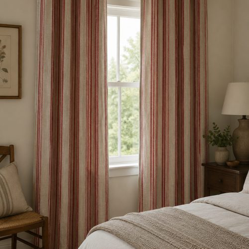 Jura Stripe Peony Curtain