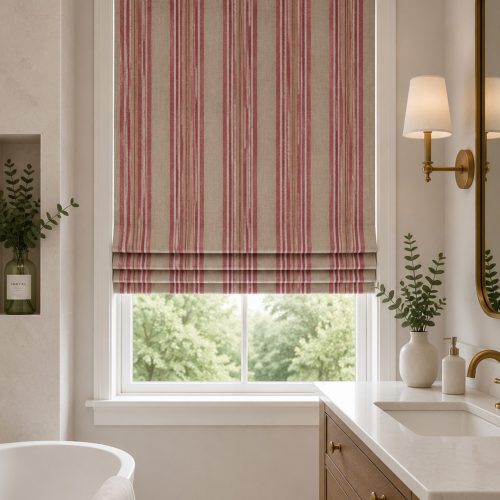 Jura Stripe Peony Roman Blind