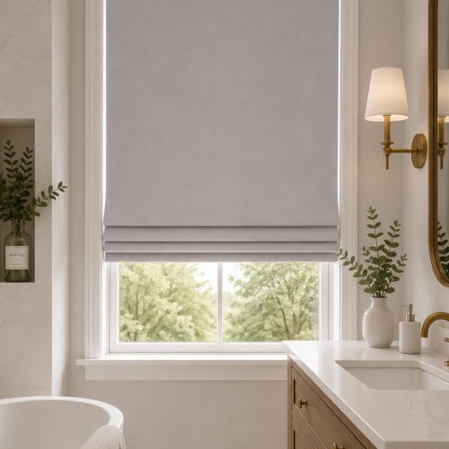Linara Grey Mist Roman Blind
