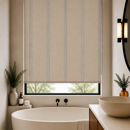 Odeon Stripe 8 Black Roller Blind
