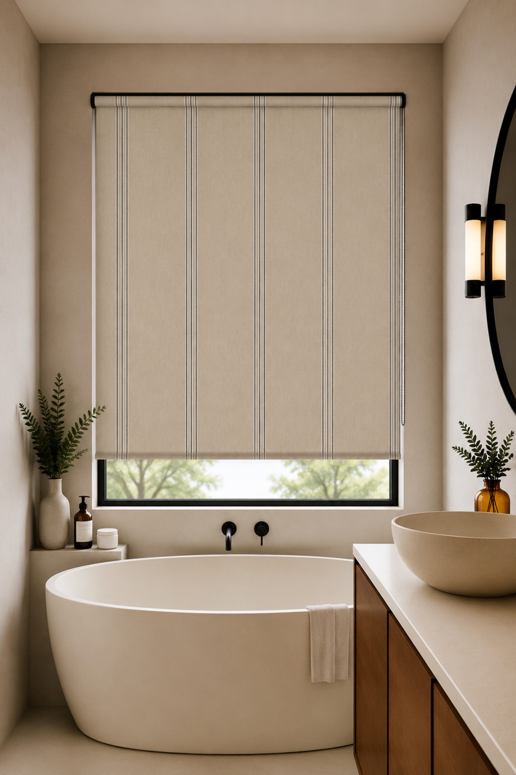 Odeon Stripe 8 Black Roller Blind