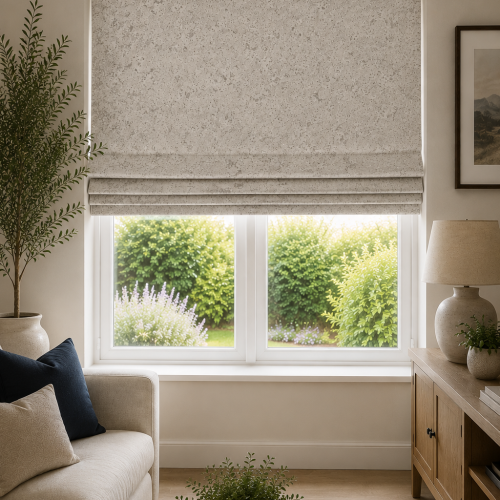Aconite Steel-Chalk Roman Blind