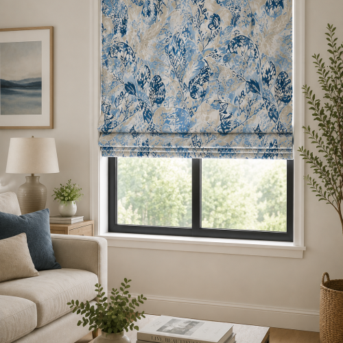 Alotau Celestial-Ink Roman Blind