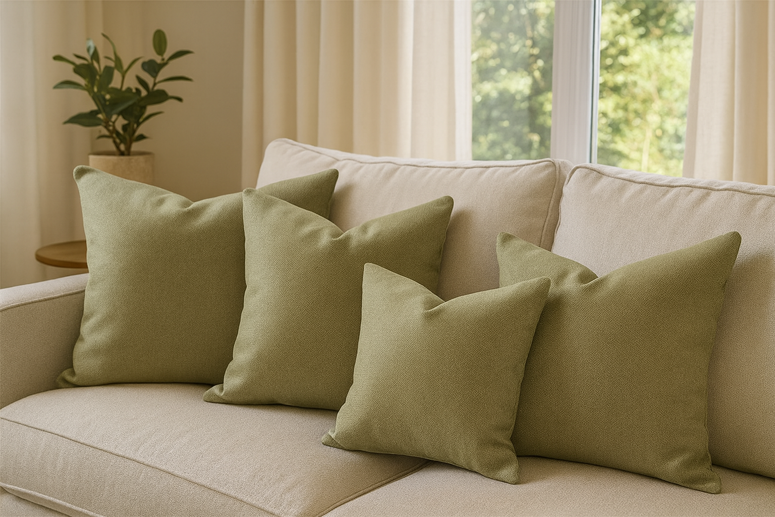 Atlanta Plain Green Cushion