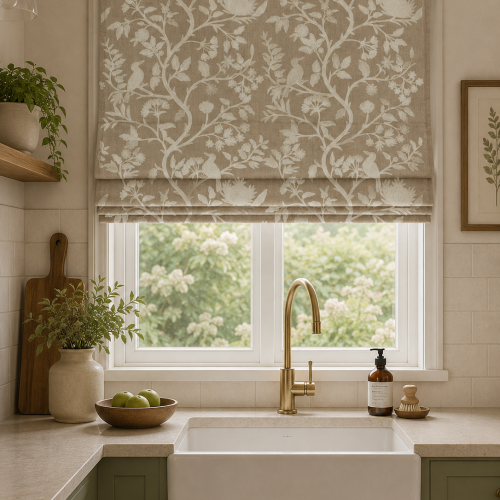 Birdsong Ivory Roman Blind