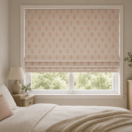 Buttercup Coral Roman Blind