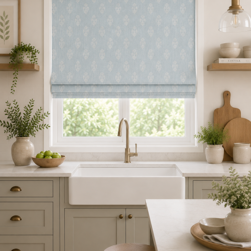 Buttercup Duckegg Roman Blind