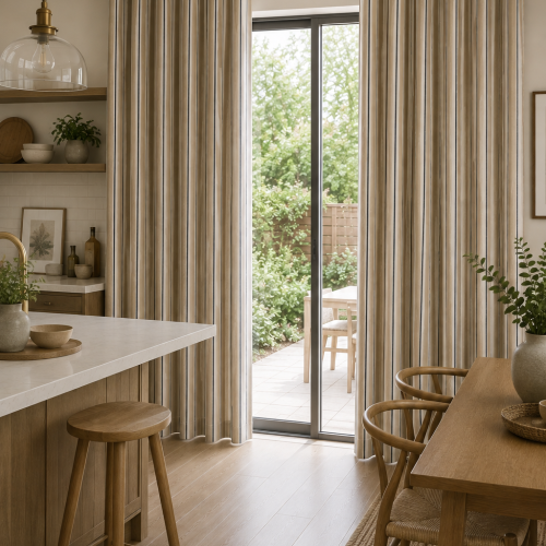 Coast Sand & Navy Curtain