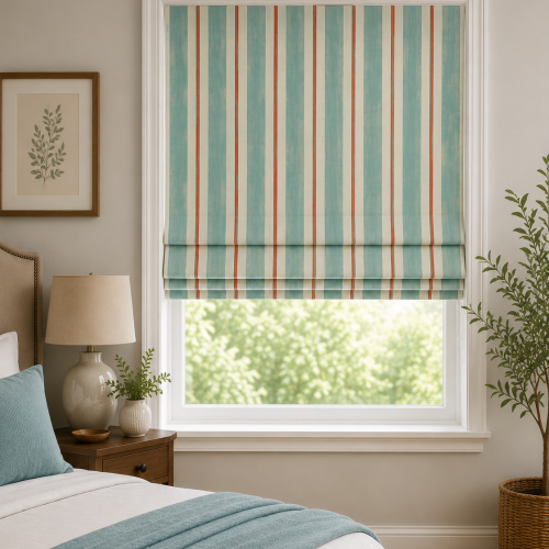 Coast Turquoise & Spritz Roman Blind