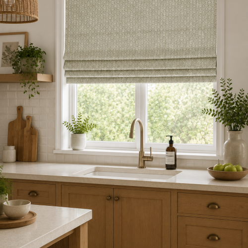 Daisy Fennel Roman Blind