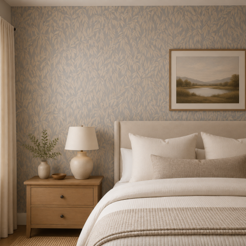 Delphie Wallcovering Swedish Grey