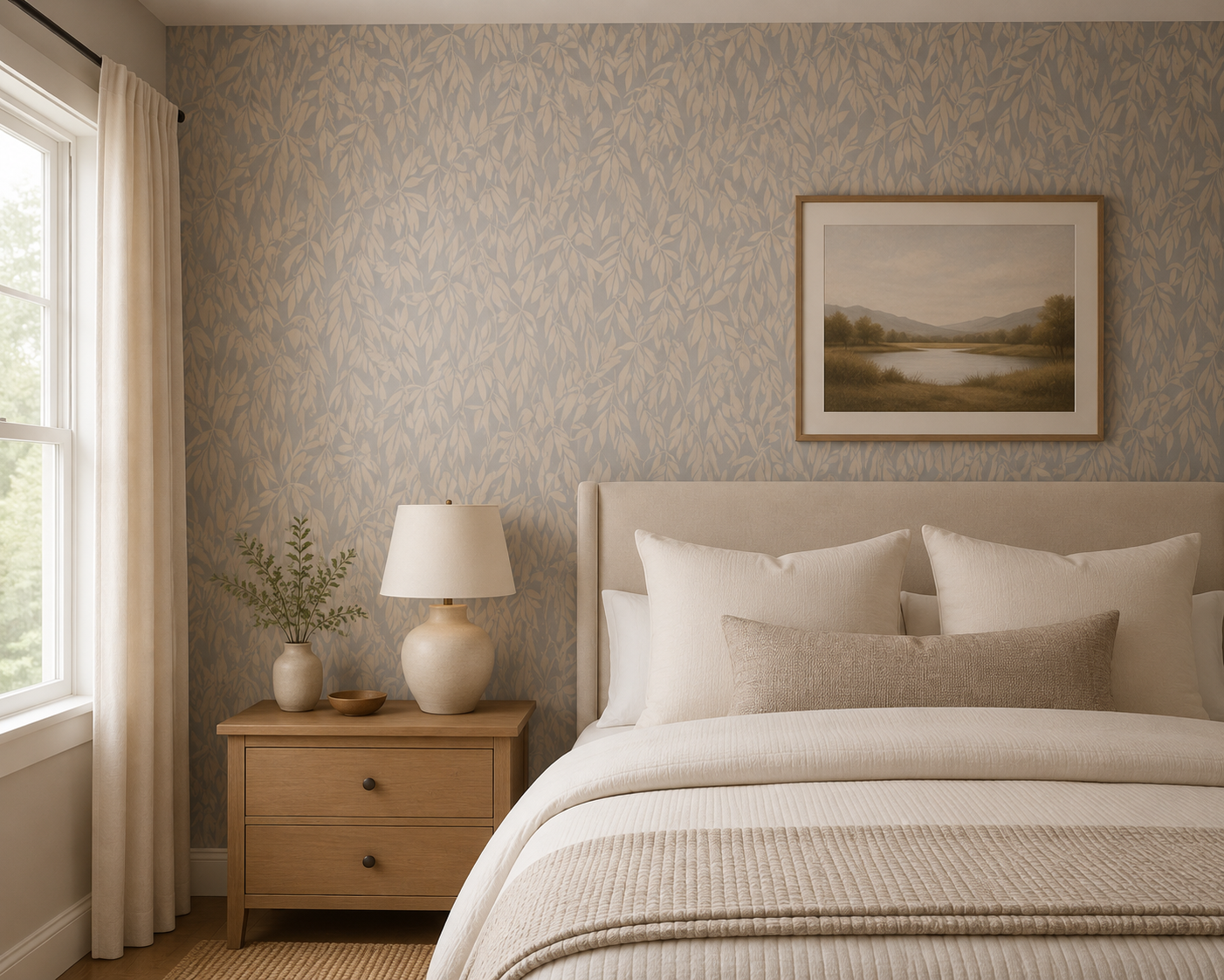 Delphie Wallcovering Swedish Grey