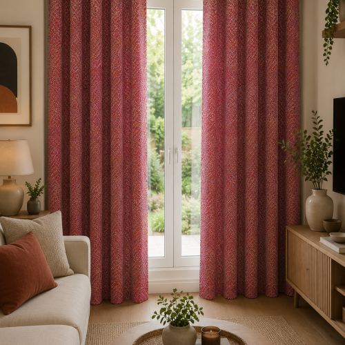 Delphini Red Berry Curtain