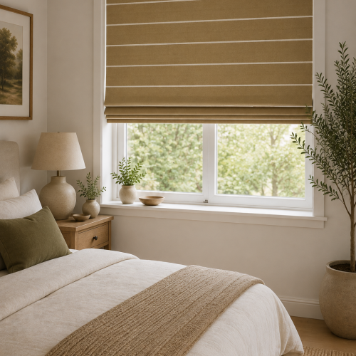 Desert Stripe Ivory Roman Blind