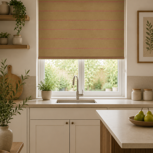 Desert Stripe Pink Roller Blind