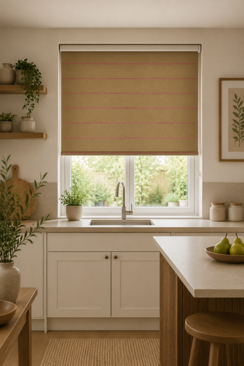 Desert Stripe Pink Roller Blind