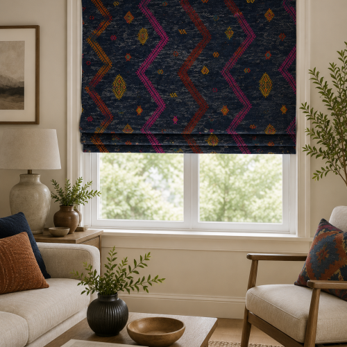 Diego Indigo Roman Blind