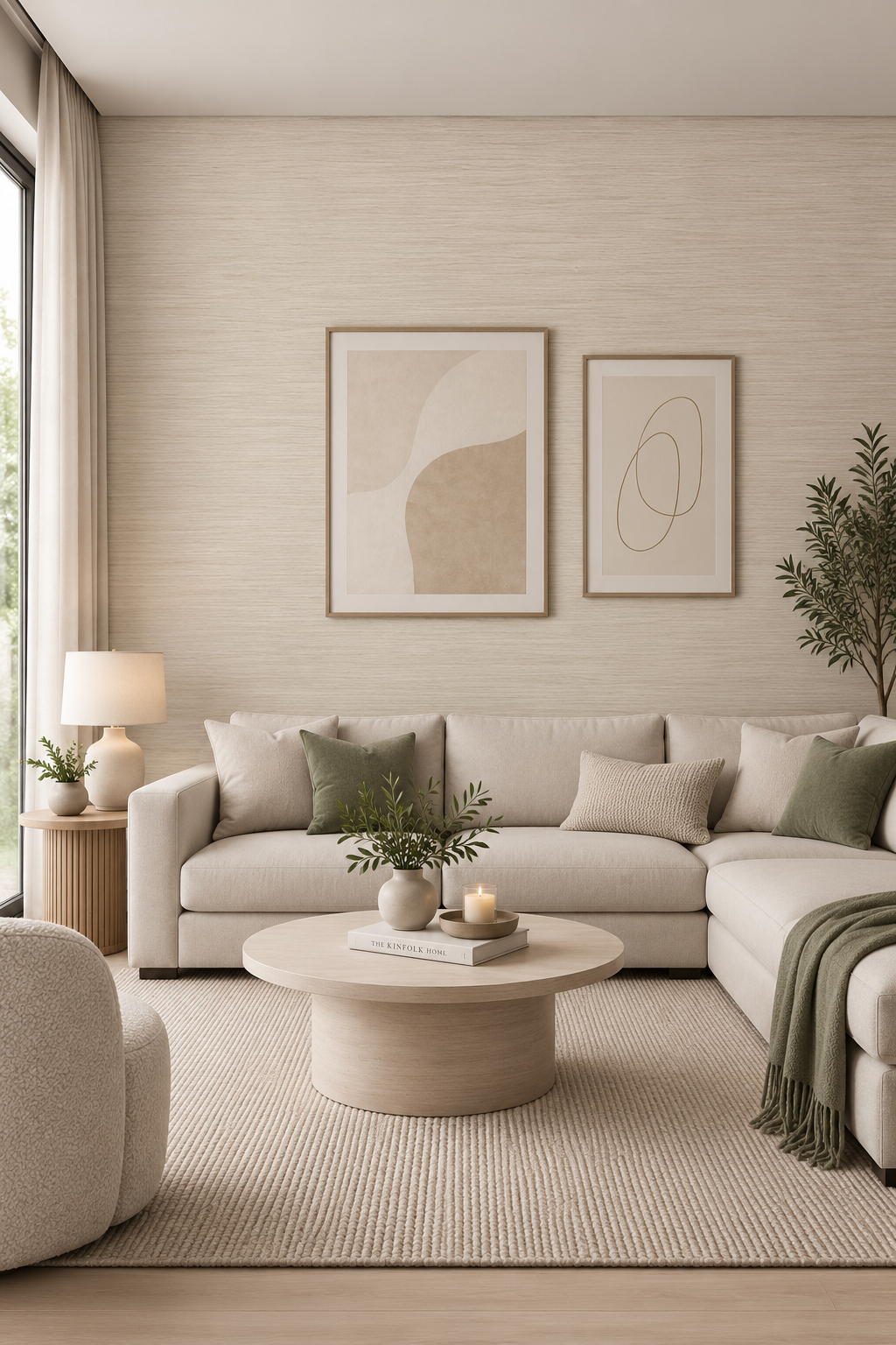 Esai Seagrass Embossed Wallcovering Chalk