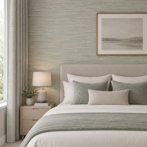 Esai Seagrass Embossed Wallcovering Lovat
