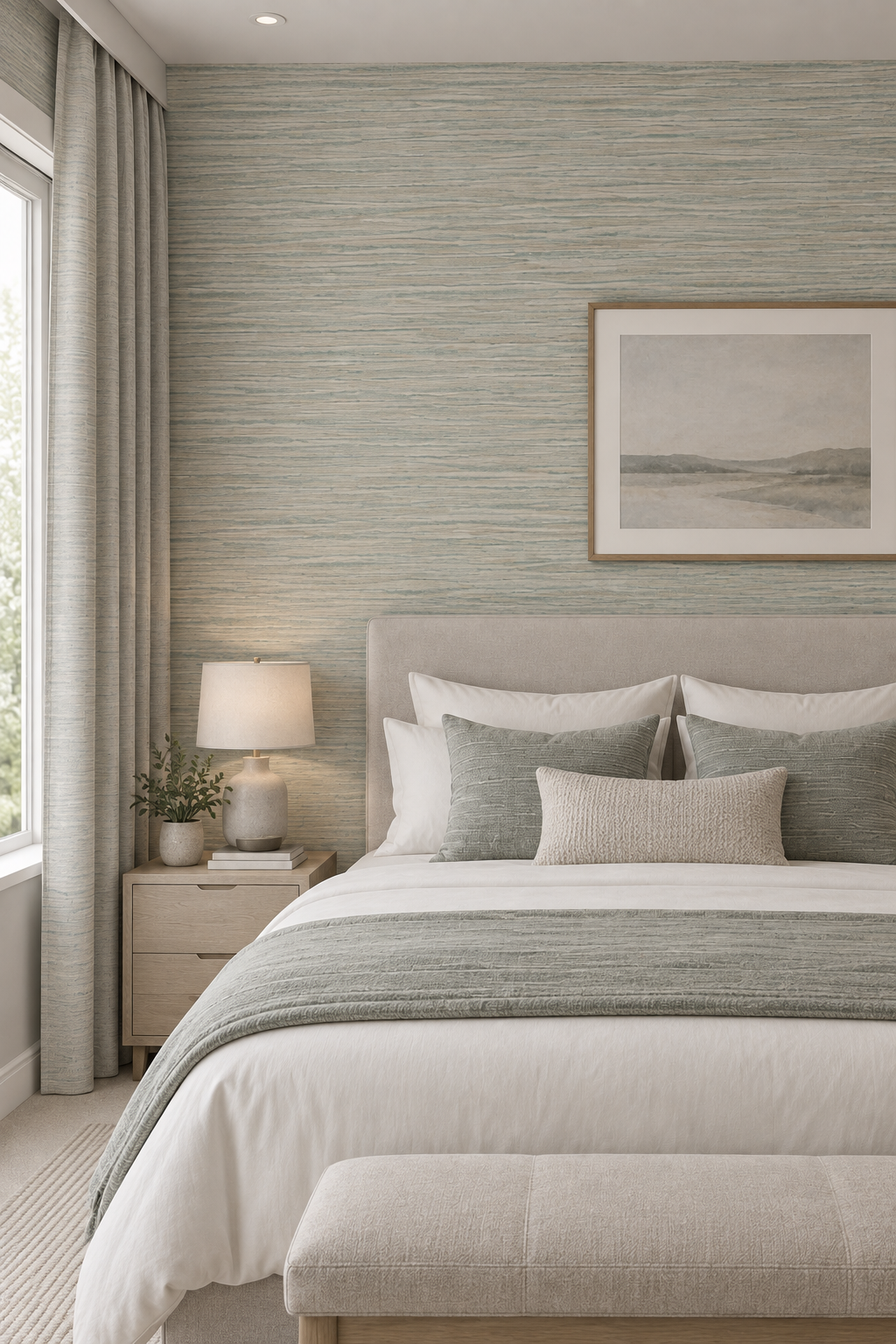 Esai Seagrass Embossed Wallcovering Lovat