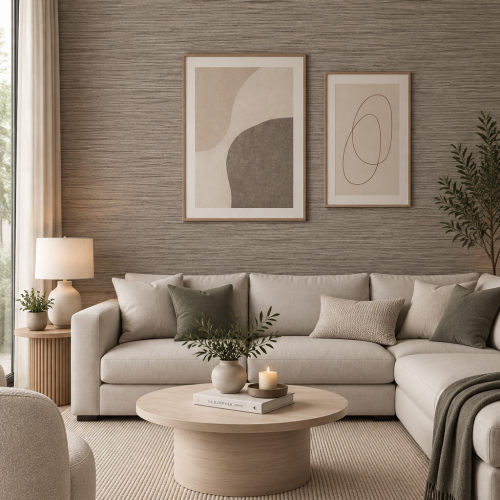 Esai Seagrass Embossed Wallcovering Magnesium