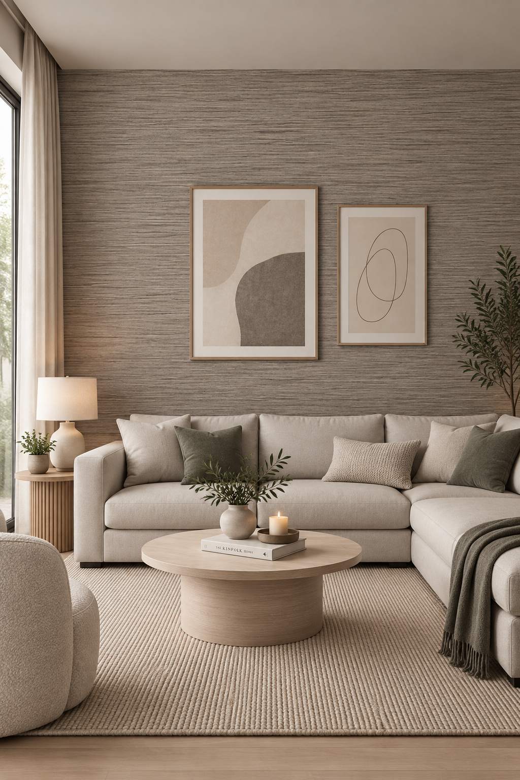 Esai Seagrass Embossed Wallcovering Magnesium