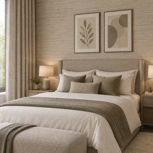 Esai Seagrass Embossed Wallcovering Mushroom
