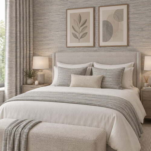 Esai Seagrass Embossed Wallcovering Tundra