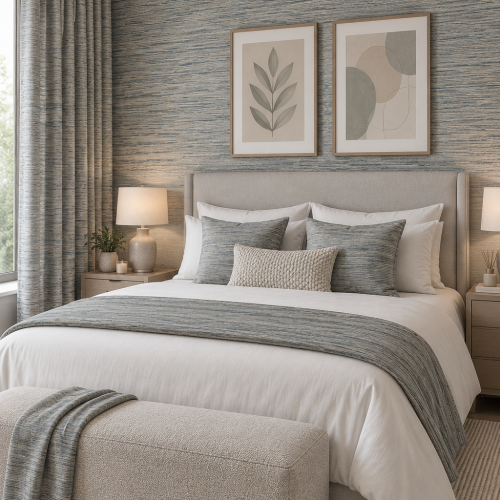 Esai Seagrass Embossed Wallcovering Twilight