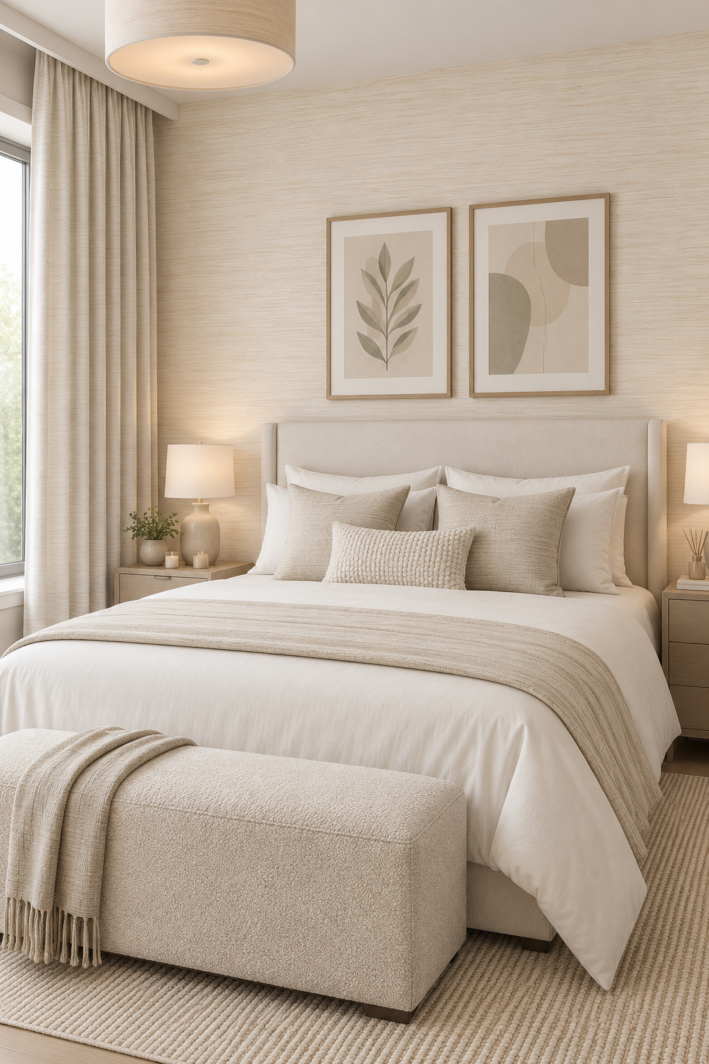 Esai Seagrass Embossed Wallcovering Vanilla