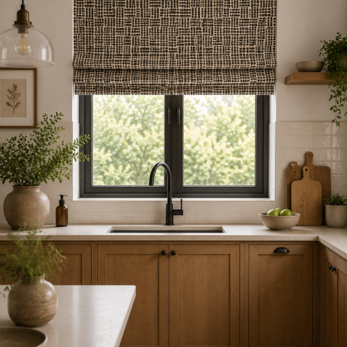 Flint Truffle Roman Blind
