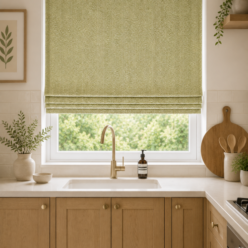 Furrow Leaf Roman Blind