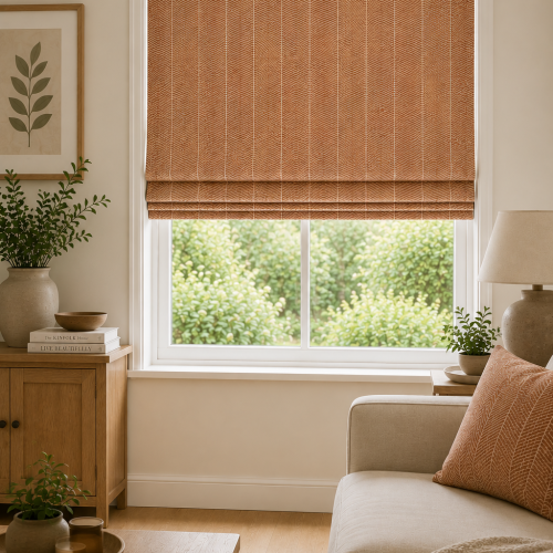 Furrow Orange Roman Blind