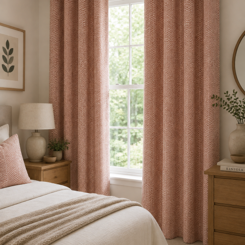 Furrow Pink Curtain