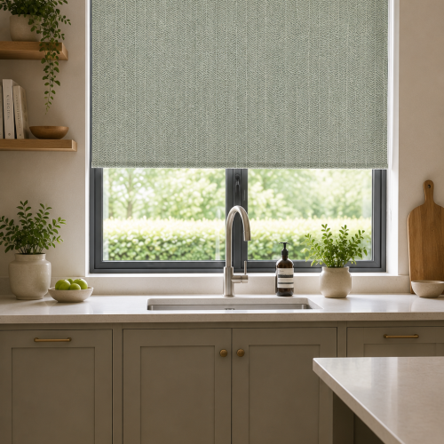 Furrow Turquoise Roller Blind