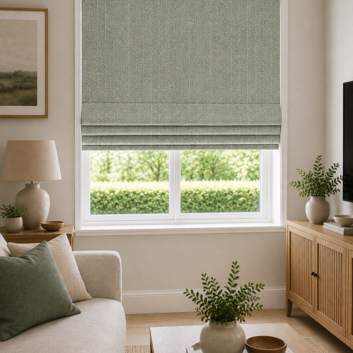 Furrow Turquoise Roman Blind