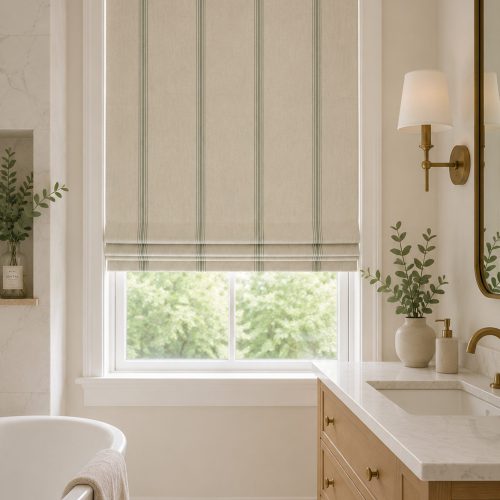 Odeon Stripe 8 Slate Roman Blind