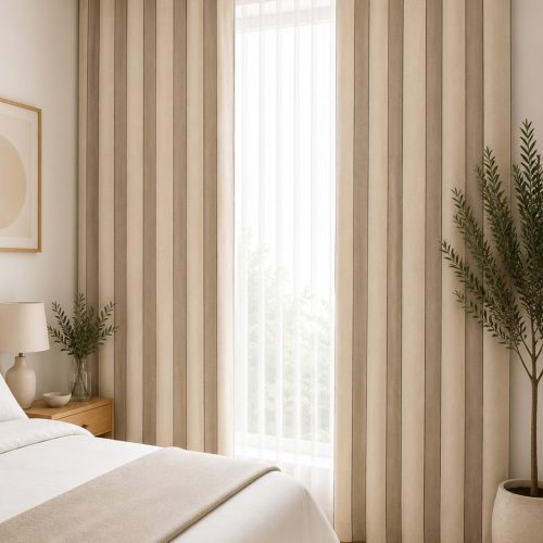 Regatta Stripe 3 Black Curtain