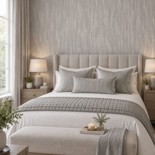Sakari Wallcovering Silver Blue